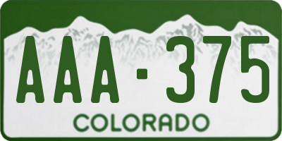 CO license plate AAA375