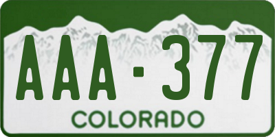CO license plate AAA377