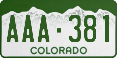 CO license plate AAA381