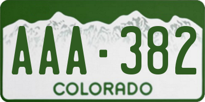CO license plate AAA382