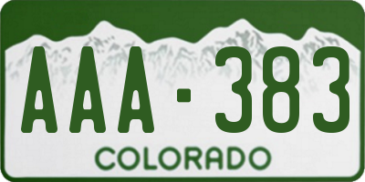 CO license plate AAA383