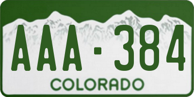 CO license plate AAA384