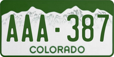 CO license plate AAA387