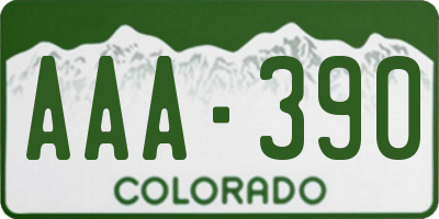 CO license plate AAA390
