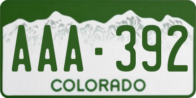 CO license plate AAA392