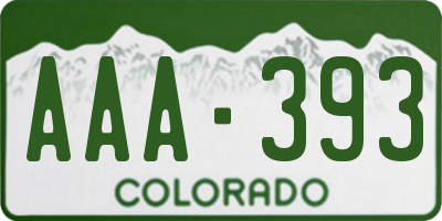 CO license plate AAA393