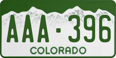 CO license plate AAA396