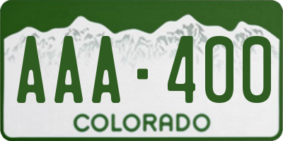 CO license plate AAA400