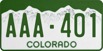 CO license plate AAA401