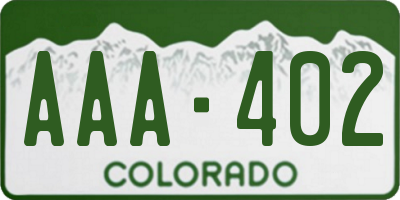 CO license plate AAA402