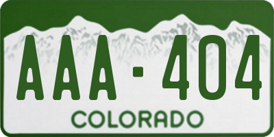 CO license plate AAA404