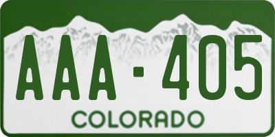 CO license plate AAA405