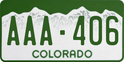 CO license plate AAA406