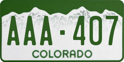 CO license plate AAA407