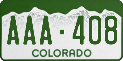 CO license plate AAA408