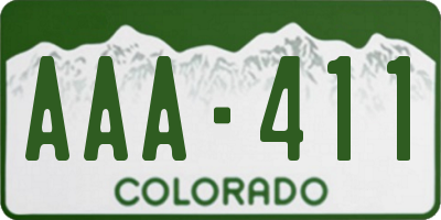CO license plate AAA411