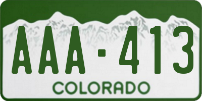CO license plate AAA413