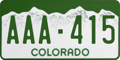 CO license plate AAA415
