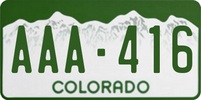 CO license plate AAA416
