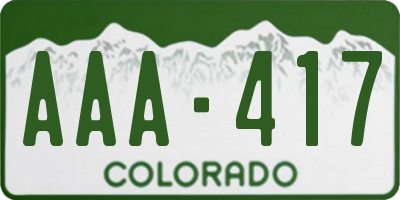 CO license plate AAA417