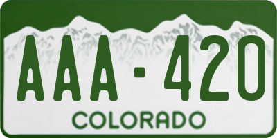 CO license plate AAA420