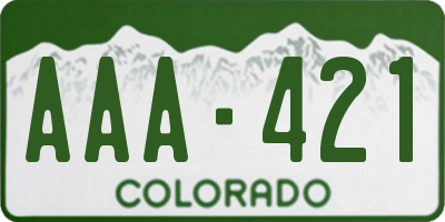 CO license plate AAA421