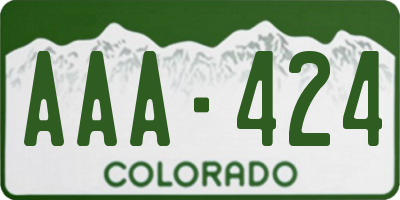 CO license plate AAA424