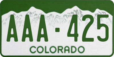 CO license plate AAA425