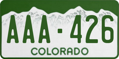 CO license plate AAA426