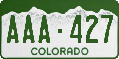 CO license plate AAA427