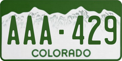CO license plate AAA429