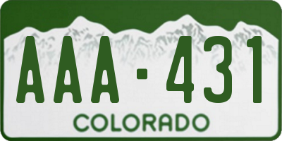 CO license plate AAA431