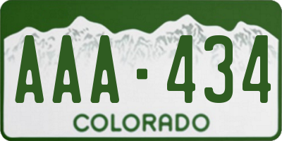 CO license plate AAA434