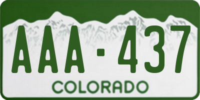 CO license plate AAA437