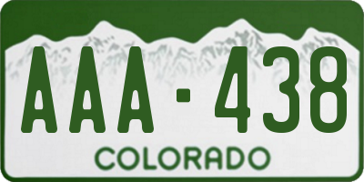 CO license plate AAA438