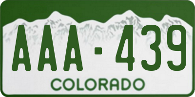 CO license plate AAA439