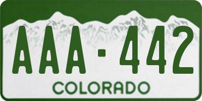 CO license plate AAA442