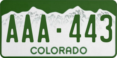 CO license plate AAA443