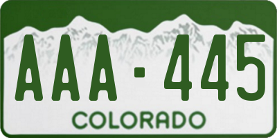 CO license plate AAA445