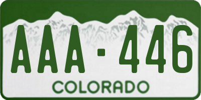 CO license plate AAA446