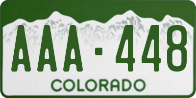 CO license plate AAA448