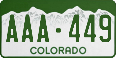 CO license plate AAA449