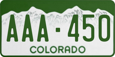 CO license plate AAA450