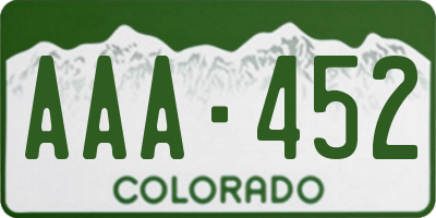 CO license plate AAA452