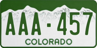 CO license plate AAA457