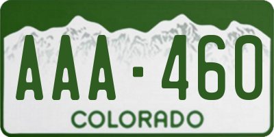 CO license plate AAA460