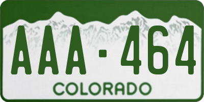 CO license plate AAA464