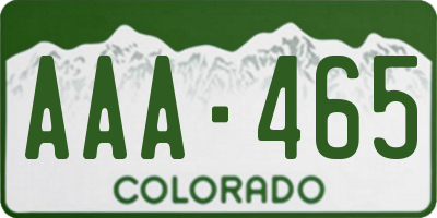 CO license plate AAA465