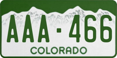 CO license plate AAA466