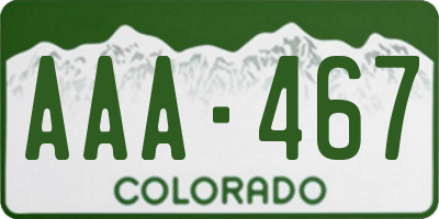 CO license plate AAA467